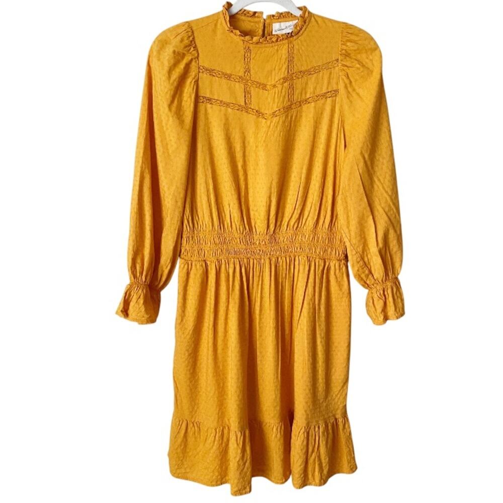 Universal Thread | Smocked Waist Ruffle Dress Balloon Sleeves Knee Length Small - Picture 2 of 10